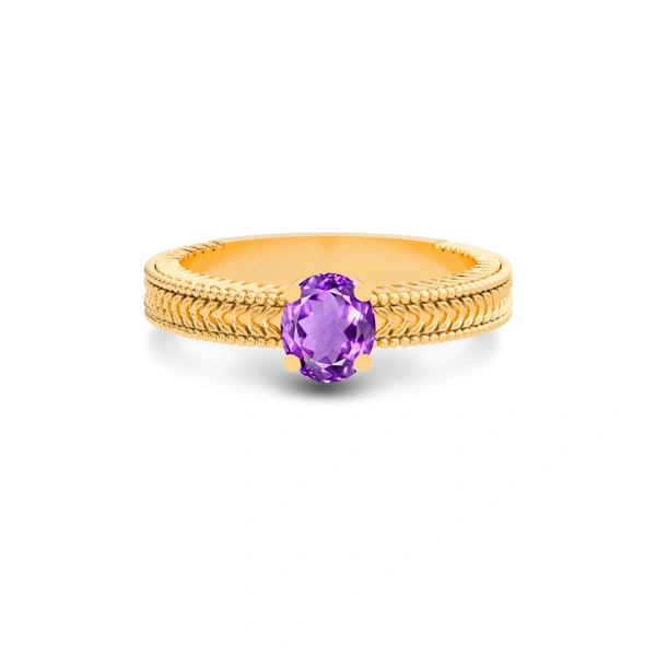Amethyst Panchdhatu Ring