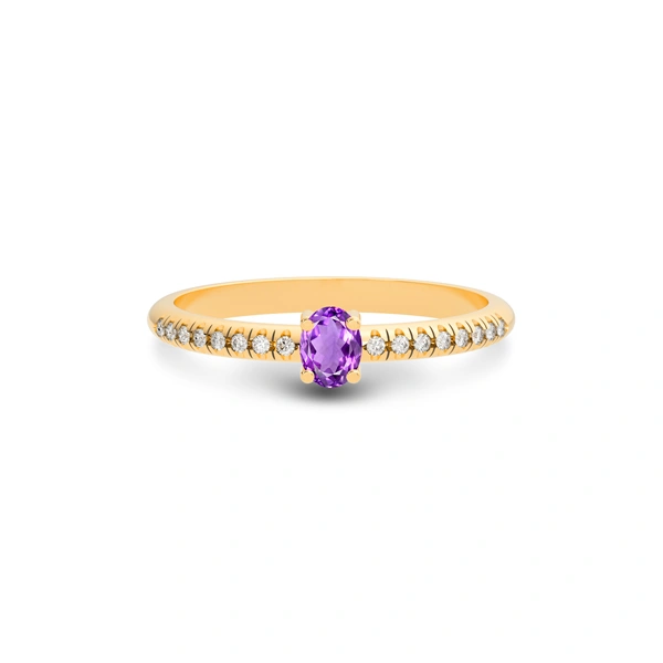 Amethyst Panchdhatu Ring