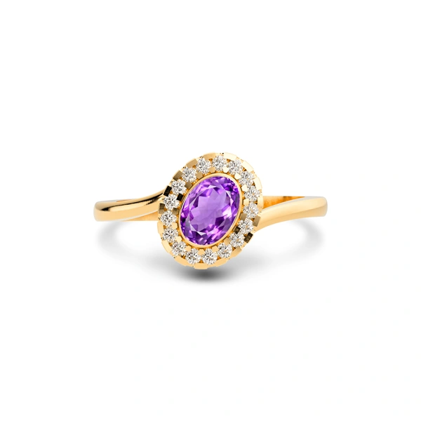 Amethyst Panchdhatu Ring