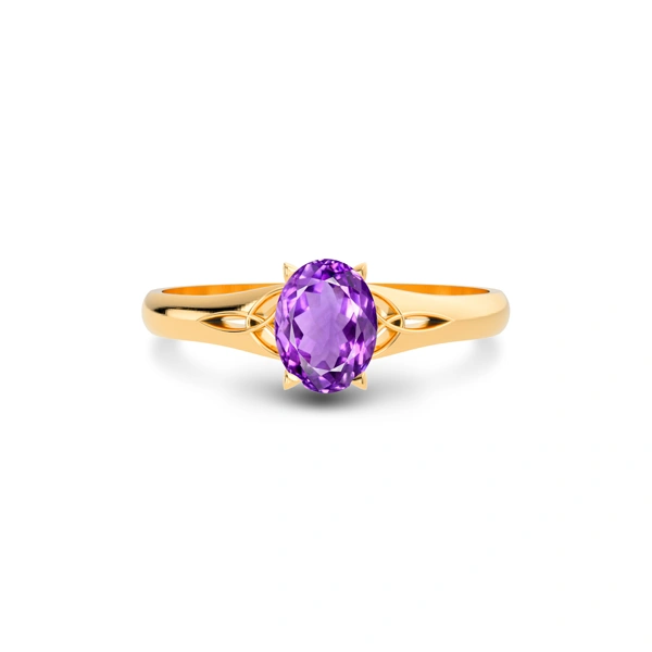 Amethyst Panchdhatu Ring