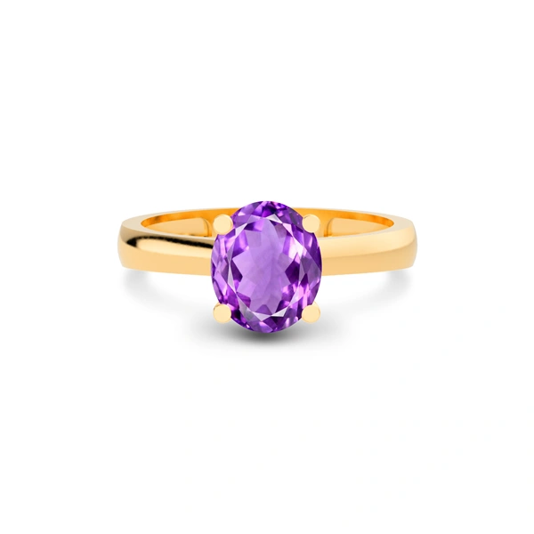Amethyst Panchdhatu Ring