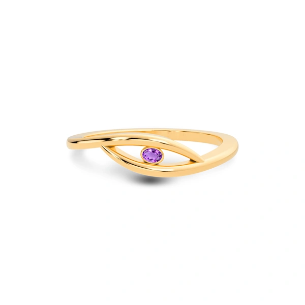 Amethyst Panchdhatu Ring