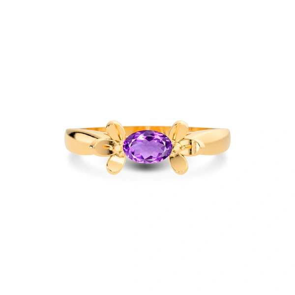 Amethyst Panchdhatu Ring