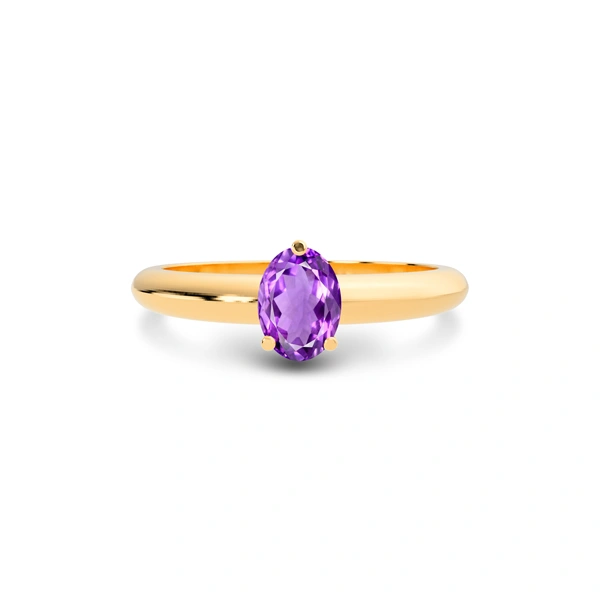 Amethyst Panchdhatu Ring