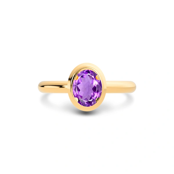 Amethyst Panchdhatu Ring