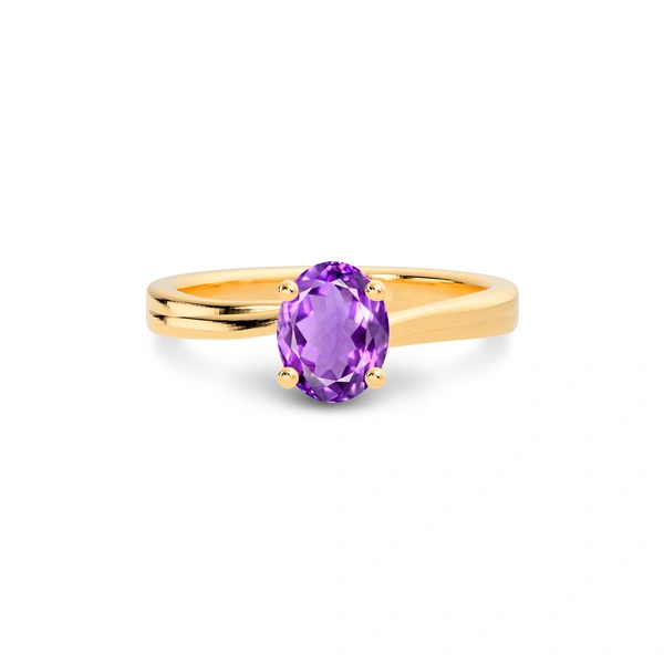 Amethyst Panchdhatu Ring