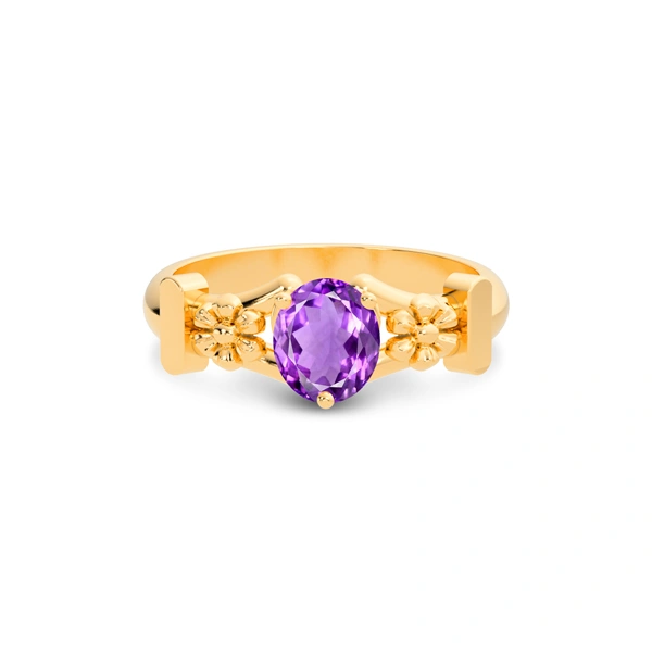 Amethyst Panchdhatu Ring