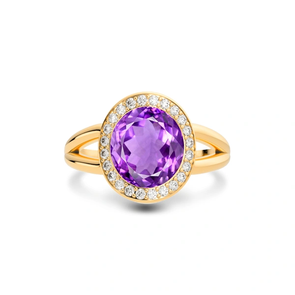 Amethyst Panchdhatu Ring
