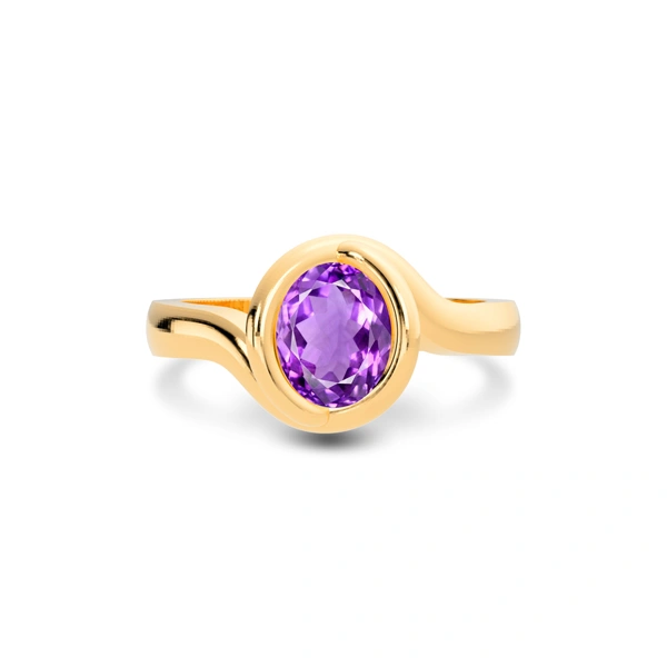 Amethyst Panchdhatu Ring