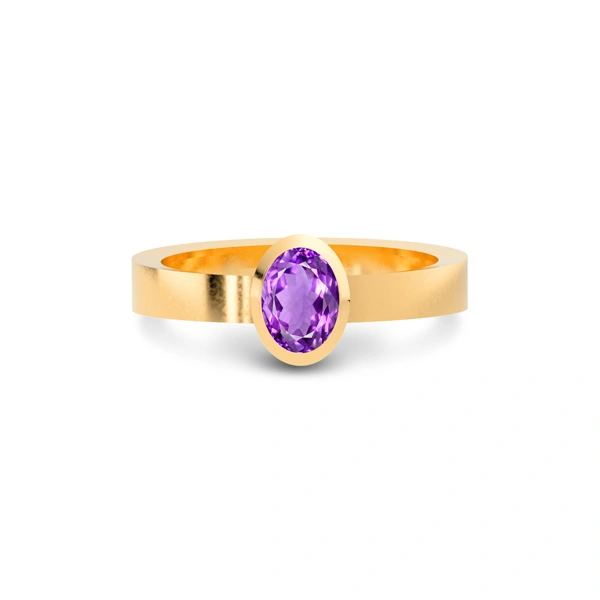 Amethyst Panchdhatu Ring