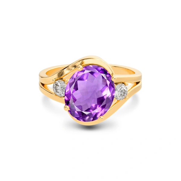 Amethyst Panchdhatu Ring