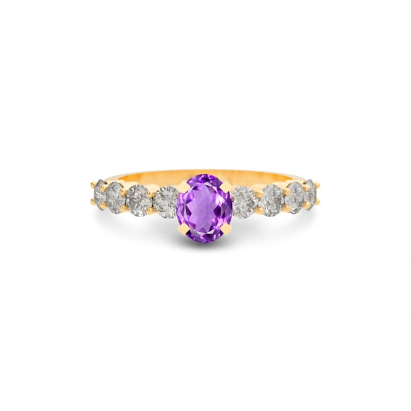 Amethyst Panchdhatu Ring