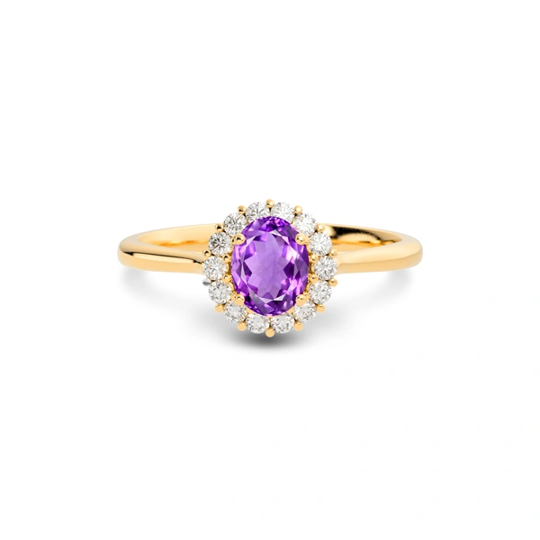Amethyst Panchdhatu Ring