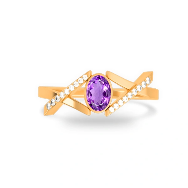 Amethyst Panchdhatu Ring