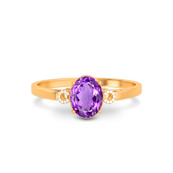 Amethyst Panchdhatu Ring