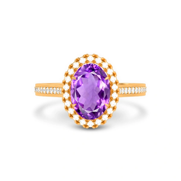 Amethyst Panchdhatu Ring