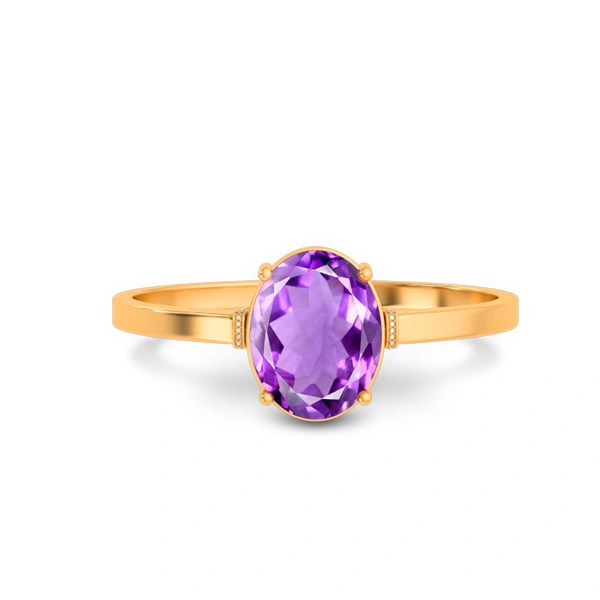 Amethyst Panchdhatu Ring