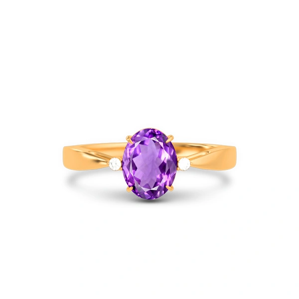 Amethyst Panchdhatu Ring
