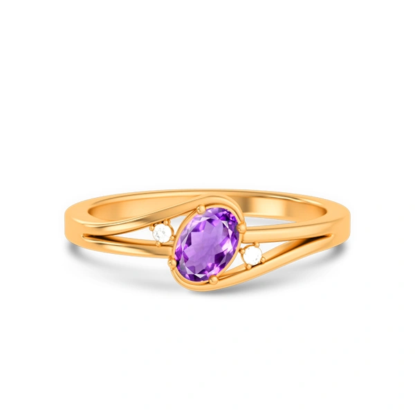 Amethyst Panchdhatu Ring