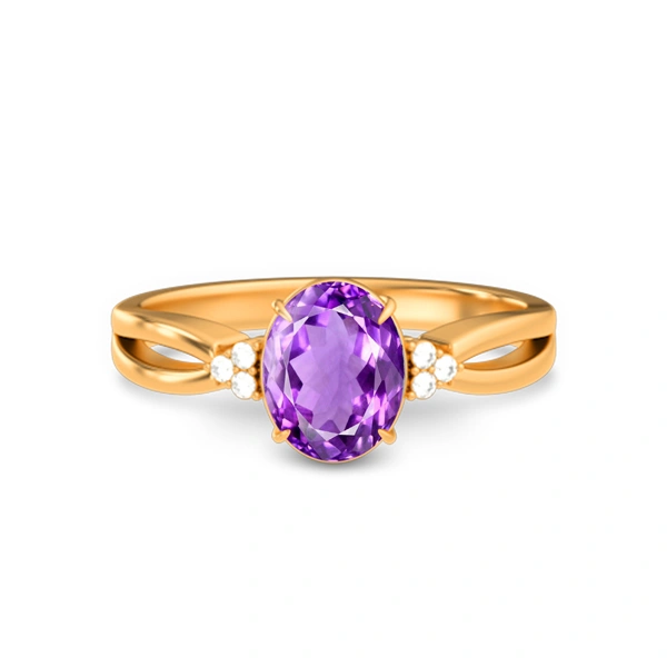 Amethyst Panchdhatu Ring