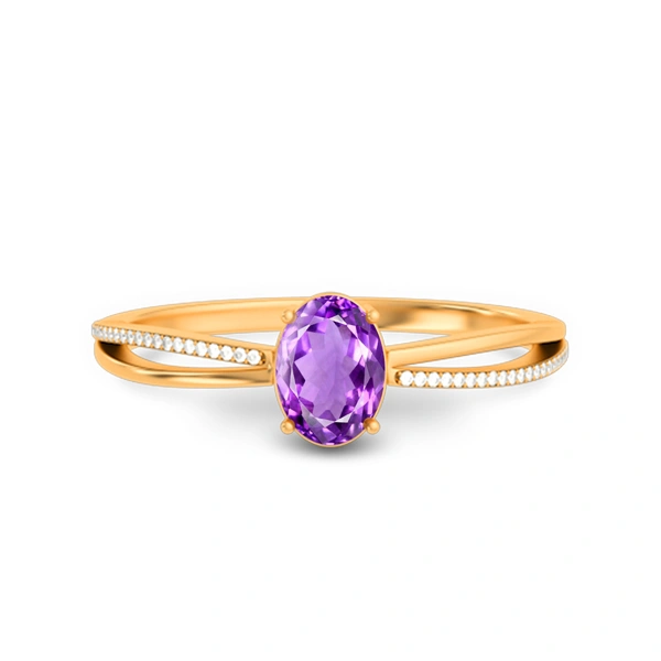 Amethyst Panchdhatu Ring