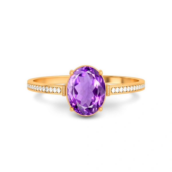 Amethyst Panchdhatu Ring
