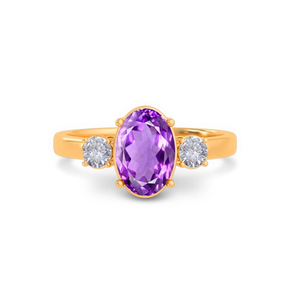 Amethyst Panchdhatu Ring