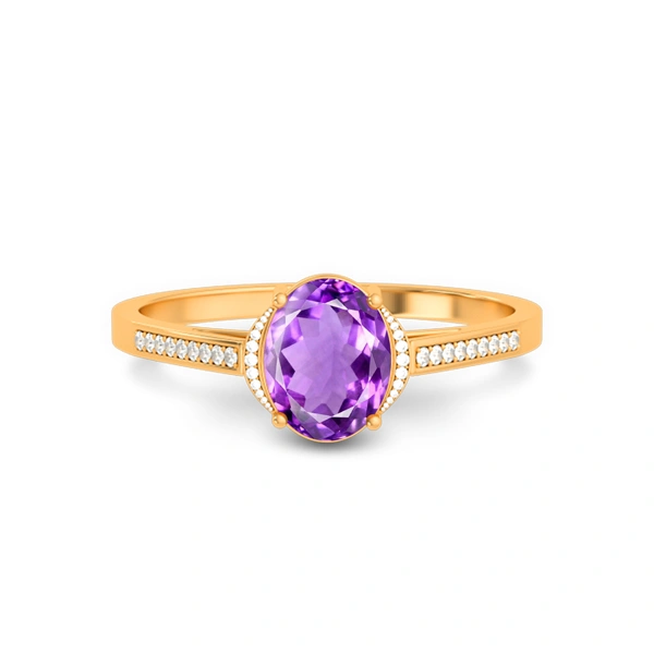 Amethyst Panchdhatu Ring