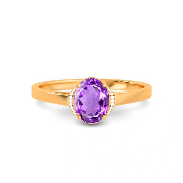 Amethyst Panchdhatu Ring