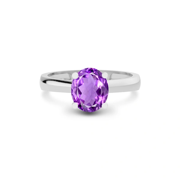 Amethyst Platinum Ring