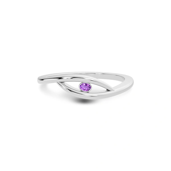 Amethyst Platinum Ring