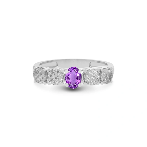 Amethyst Platinum Ring