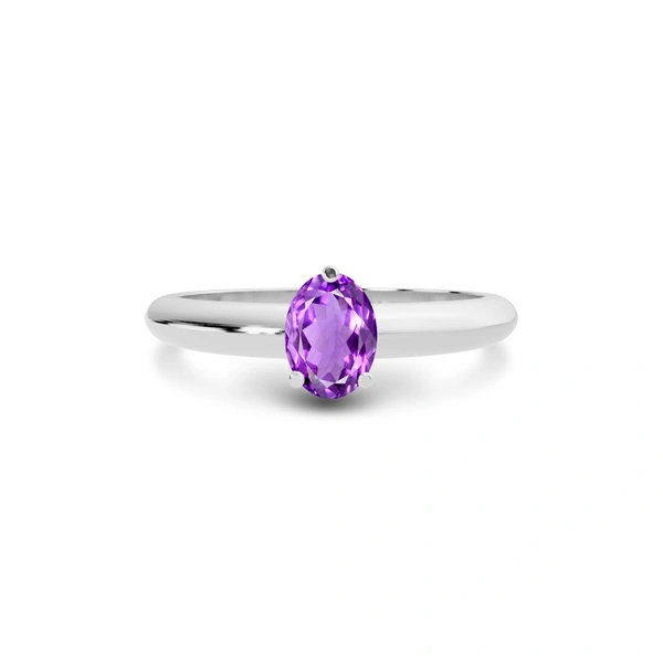 Amethyst Platinum Ring