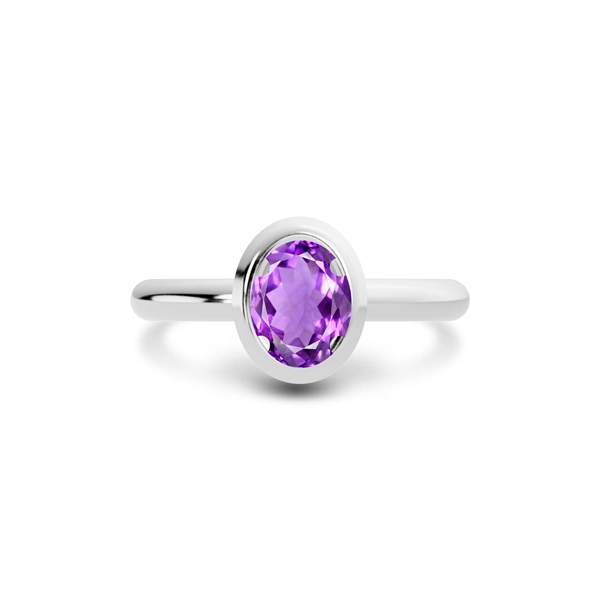 Amethyst Platinum Ring