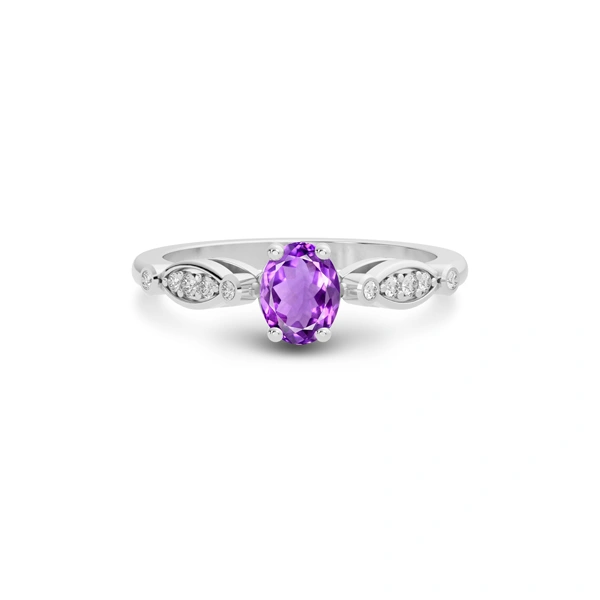 Amethyst Platinum Ring