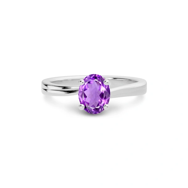 Amethyst Platinum Ring