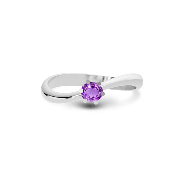 Amethyst Platinum Ring