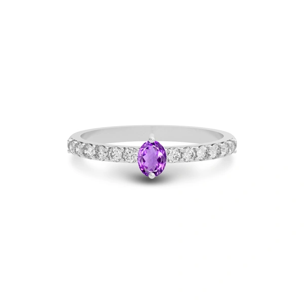 Amethyst Platinum Ring