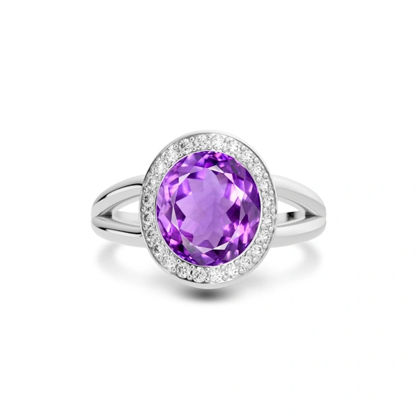 Amethyst Platinum Ring