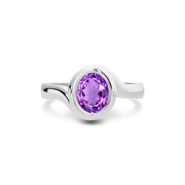 Amethyst Platinum Ring