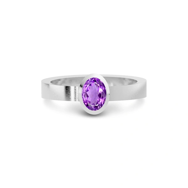 Amethyst Platinum Ring