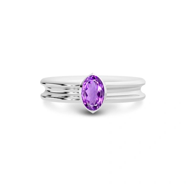 Amethyst Platinum Ring