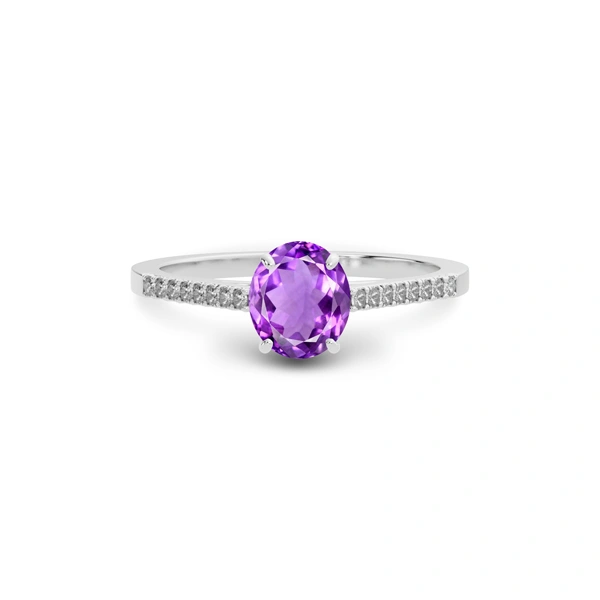 Amethyst Platinum Ring