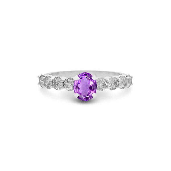 Amethyst Platinum Ring