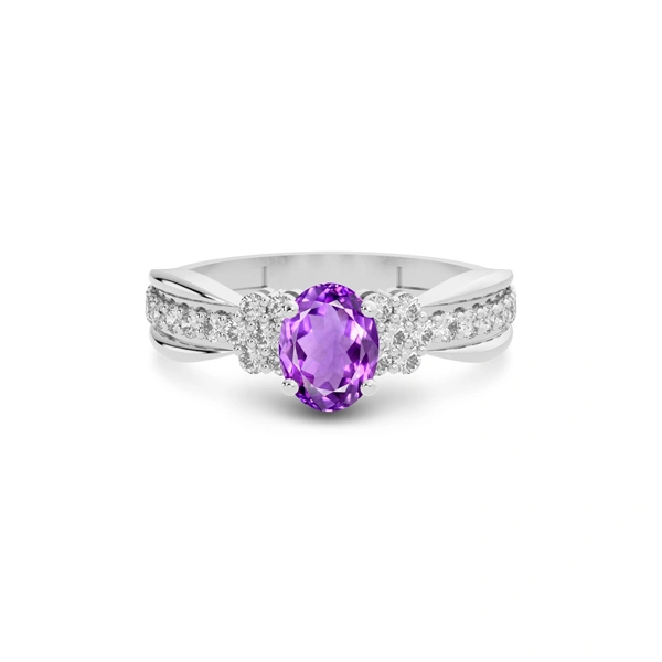 Amethyst Platinum Ring