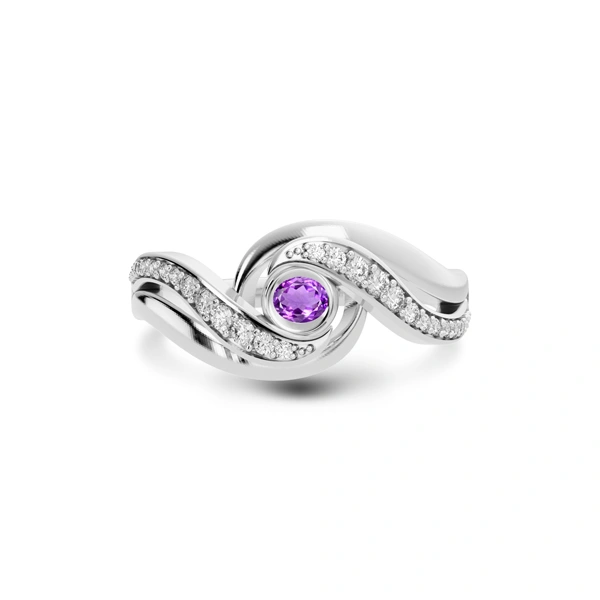 Amethyst Platinum Ring