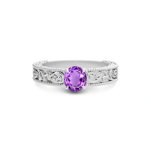 Amethyst Platinum Ring