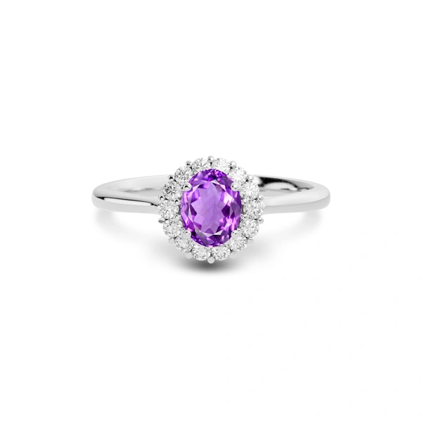 Amethyst Platinum Ring