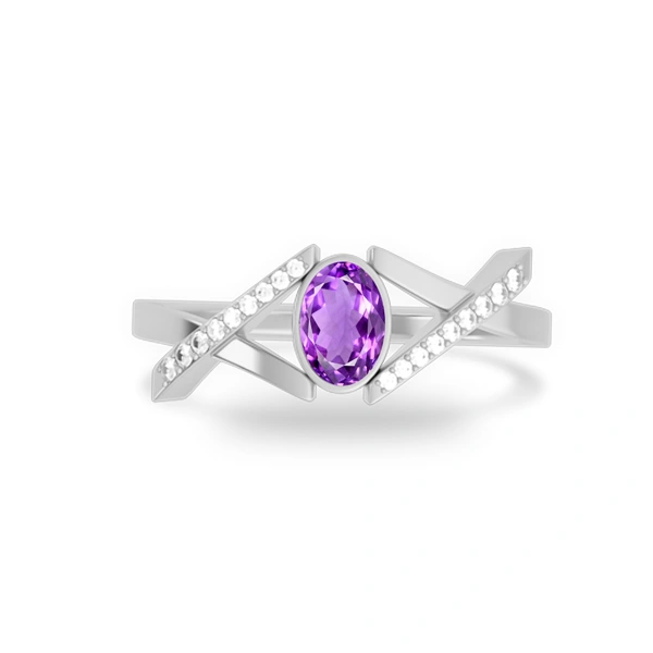 Amethyst Platinum Ring