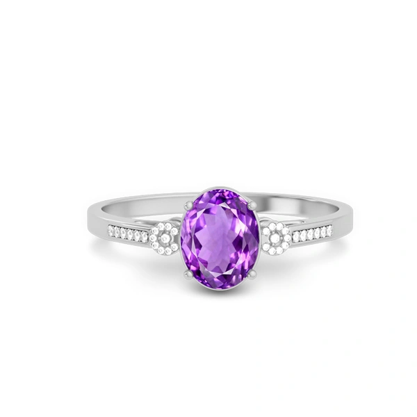 Amethyst Platinum Ring